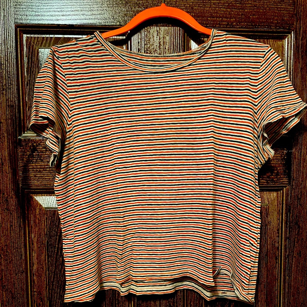 Madewell Striped Short Sleeve T-Shirt Crop Top